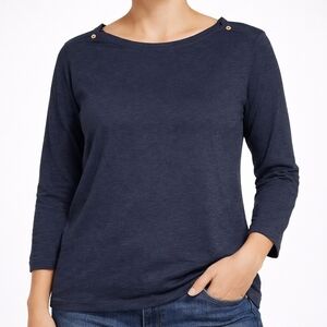 JCP Navy Long Sleeve Top with Shoulder Buttons – Women’s XL